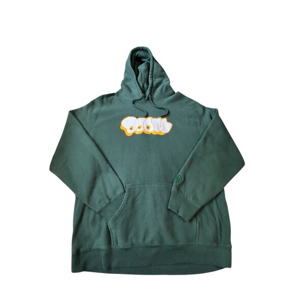 Vtg Gas Drawls Mens size 2X Doom Graffiti Green Grungecore Streetwear Hoodie 90s - Picture 7 of 13